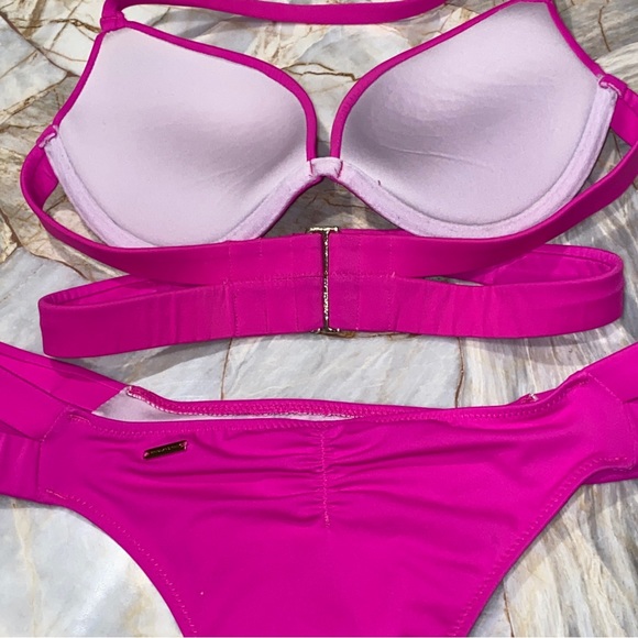 2 Pc Set: 32B Small Victoria's secret Swim Banded hottie halter + itsy bikini - Picture 3 of 15
